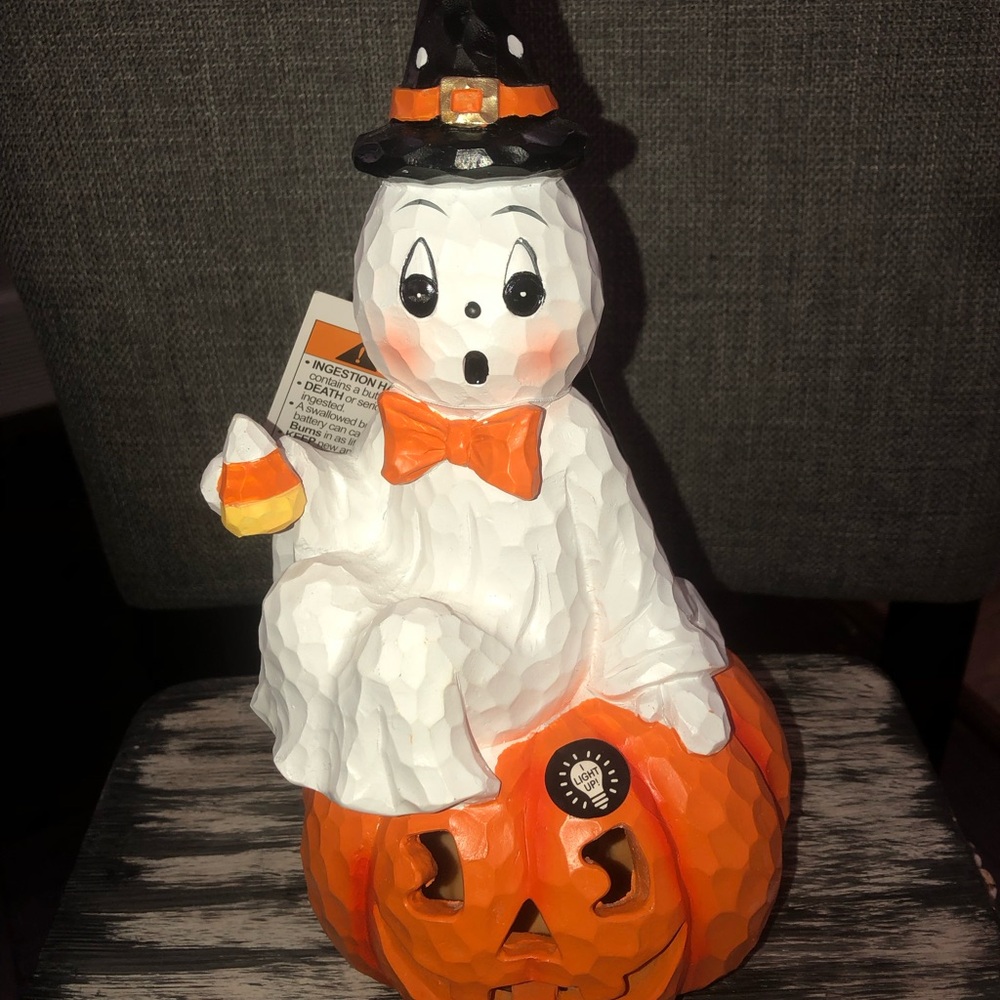 👻🎃 Johanna Parker inspired. Halloween LED. Pumpkin Ghost Figurine